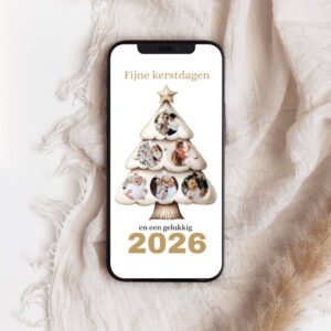 WhatsApp Kerstkaart - Fotoboom beige