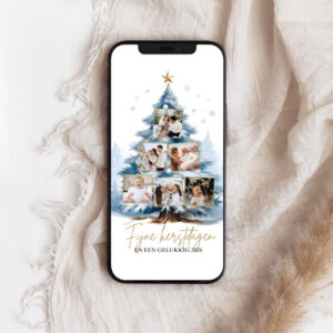 WhatsApp Kerstkaart - Fotoboom blauw