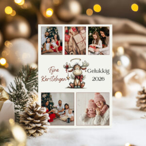 Kerstkaart - Fotocollage Rendier